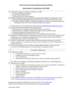 Quick Sheet for Submitting to NCI CIRB