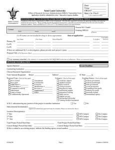 SLU Transmittal Form for Internal Review and Approval