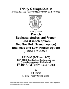 Junior Freshman (1st year) Handbook (312KB)