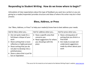 Responding to Student Writing:  How do we know where...