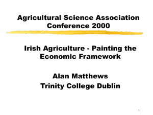 Irish agriculture Painting the economic framework