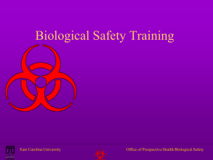 "ECU Biological Safety Training" (Slide show #1) (ppt)