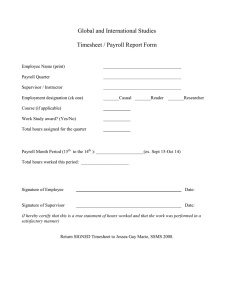 Global and International Studies  Timesheet / Payroll Report Form