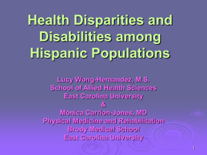 Health Disparities and Disabilities among Hispanic Populations (ppt)