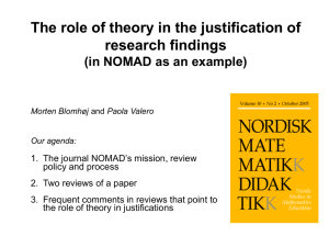 The role of theory in the justification of research findings