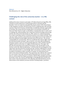 Challenging the role of the university teacher – in a... context Abstract