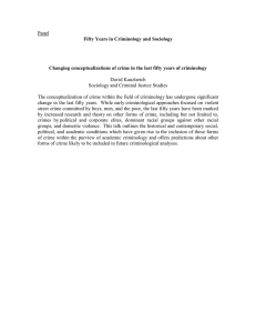 Kauzlarich, David, et al, - PANEL Fifty Years in Criminology and Sociology Changing conceptualizations of crime in the last fifty years of criminology
