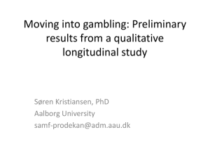 Moving into gambling ESA presentation