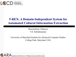 T-REX: A Domain-Independent System for Automated Cultural Information Extraction