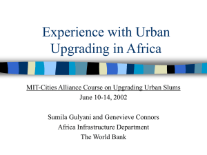 Experience with Urban Upgrading in Africa
