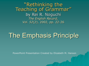 Teaching Writing with the Emphasis Principle