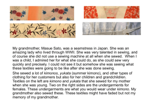 My grandmother, Masue Sato, was a seamstress in Japan. She... amazing lady who lived through WWII. She was very talented...