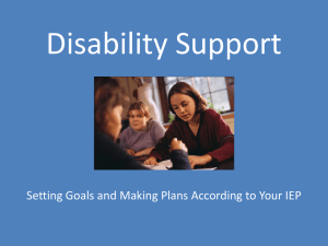Disability Support Setting Goals and Making Plans According to Your IEP