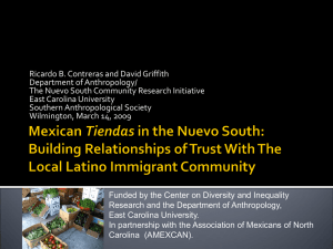 Ricardo B. Contreras and David Griffith Department of Anthropology/