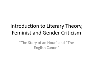Literary Theory, Feminist Theory, "The English Canon," and "Story of an Hour"