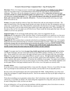 Essay 3 Research Paper English 101 Spring 2015 Due 5/29