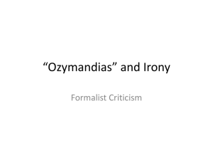 3/17 Notes: Intro To Critical Theory, Formalism, Irony, and Ozymandias