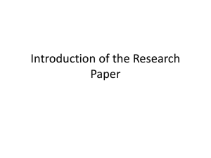 Class 21 Notes for 4/28: Introduction of the Research Paper