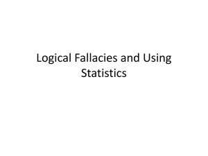 Class 25 Notes or 5/12: Logical Fallacies and Using Statistics