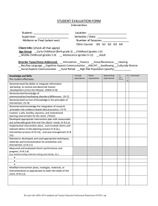 Download Student Evaluation Form Intervention - Clinic
