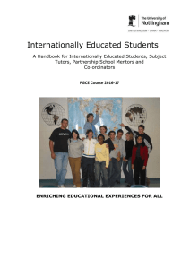 Internationally Educated Students Handbook - 2015/16