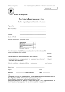 New Projects Safety Assessment Form