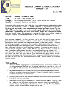 TAZEWELL COUNTY MASTER GARDENER NEWSLETTER Meeting: Tuesday, October 28, 2008