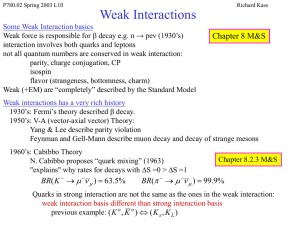 Lecture 10, Charged Current Weak Interactions (ppt)