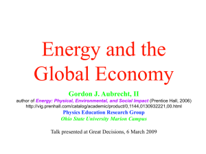 Energy and the Global Economy