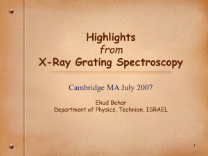 Highlights X-Ray Grating Spectroscopy from Cambridge MA July 2007