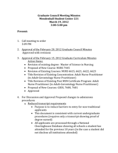Approval of the March 19, 2012 Graduate Council Minutes