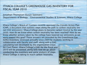 ITHACA COLLEGE’S GREENHOUSE GAS INVENTORY FOR FISCAL YEAR 2010