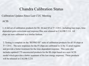 Chandra Calibration Status Calibration Updates Since Last CUC Meeting ACIS