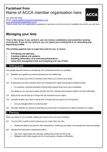 ACCA guide to... managing your time