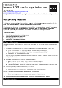 ACCA guide to... using training effectively