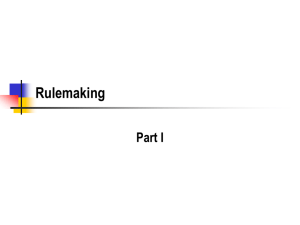 Rulemaking Part I