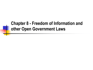 Chapter 8 - Freedom of Information and other Open Government Laws