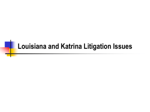 Louisiana and Katrina Litigation Issues