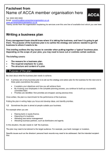 ACCA guide to... Writing a business plan