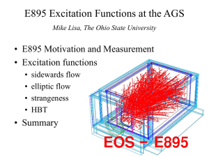 E895 Excitation Functions at the AGS • E895 Motivation and Measurement