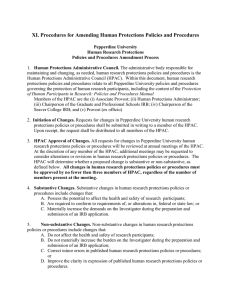 XI. Procedures for Amending Human Protections Policies and Procedures