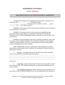 Researcher Consultant Non-Engagement Agreement