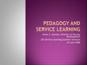 Pedagogy and Service Learning