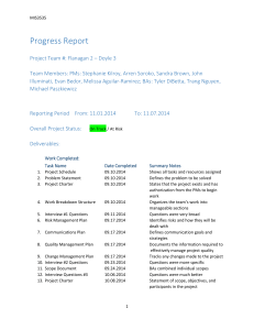 12.05.2014 Progress Report