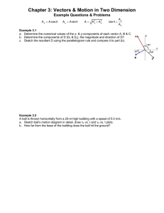 Chapter 3: Vectors &amp; Motion in Two Dimension