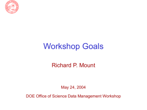 Workshop Goals Richard P. Mount May 24, 2004