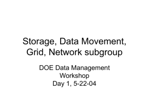 Storage, Data Movement, Grid, Network subgroup DOE Data Management Workshop