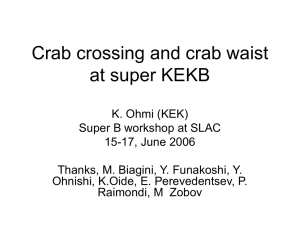 Crab crossing and crab waist at super KEKB