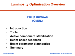 Luminosity Optimization Overview