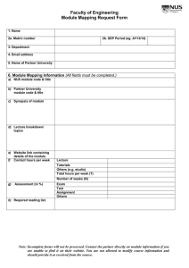 Faculty of Engineering Module Mapping Request Form